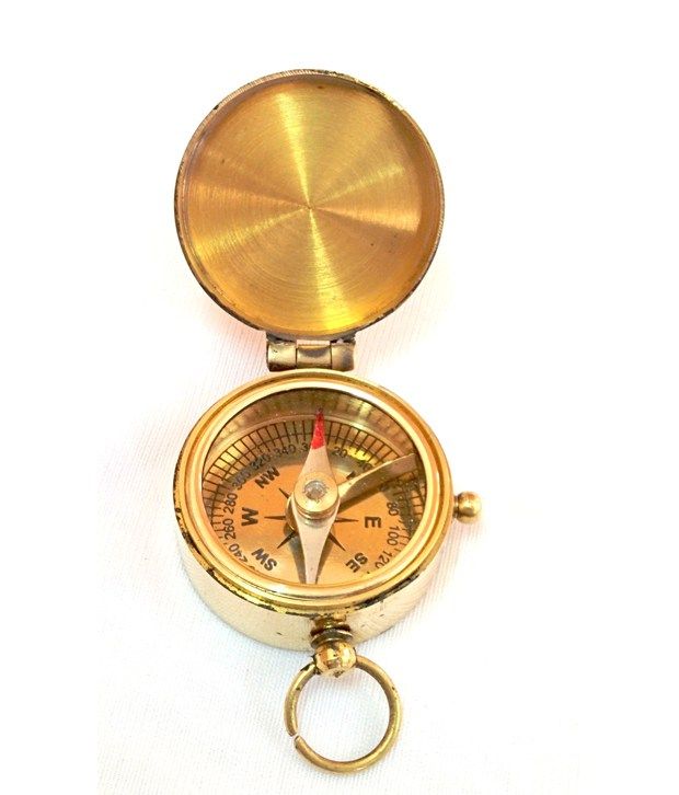 Artshai Beautiful Brass Magnetic Compass With Protection