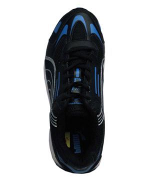 puma black synthetic leather cat runner sports shoes