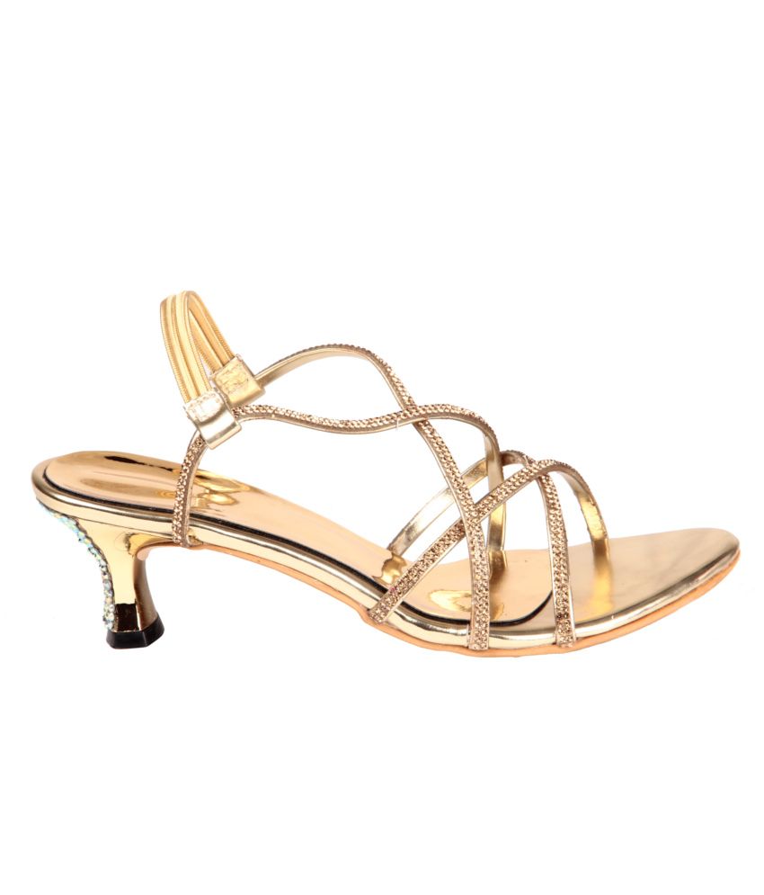 gold kitten sandals