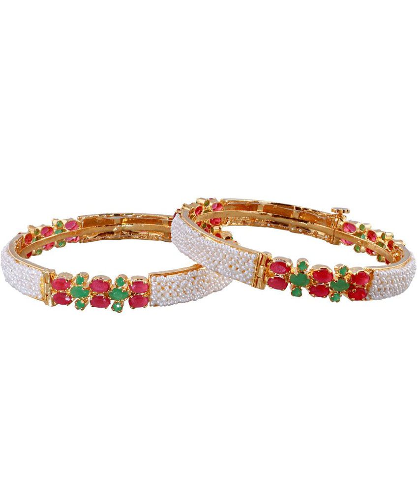 Krishna Pearls & Jewellers Pearl Bangles: Buy Krishna Pearls & Jewellers Pearl Bangles Online in 