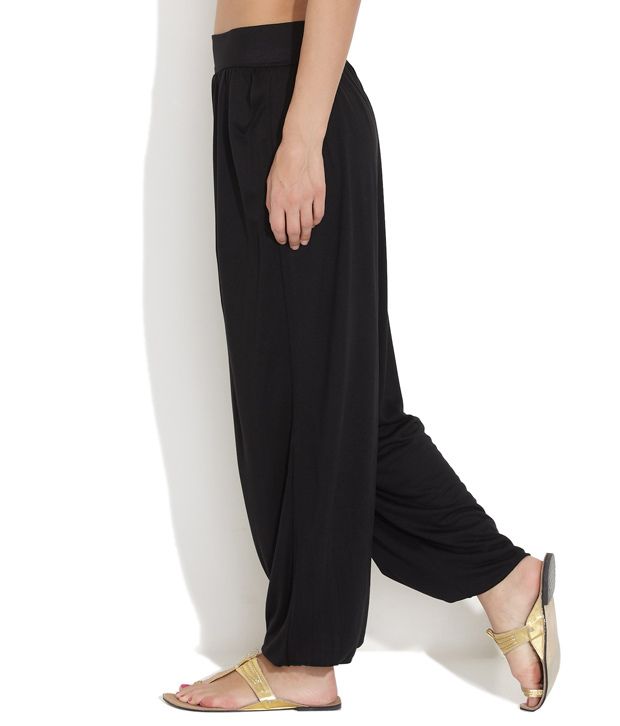 Go Colors Black Solid Harem Pants Buy Go Colors Black Solid Harem
