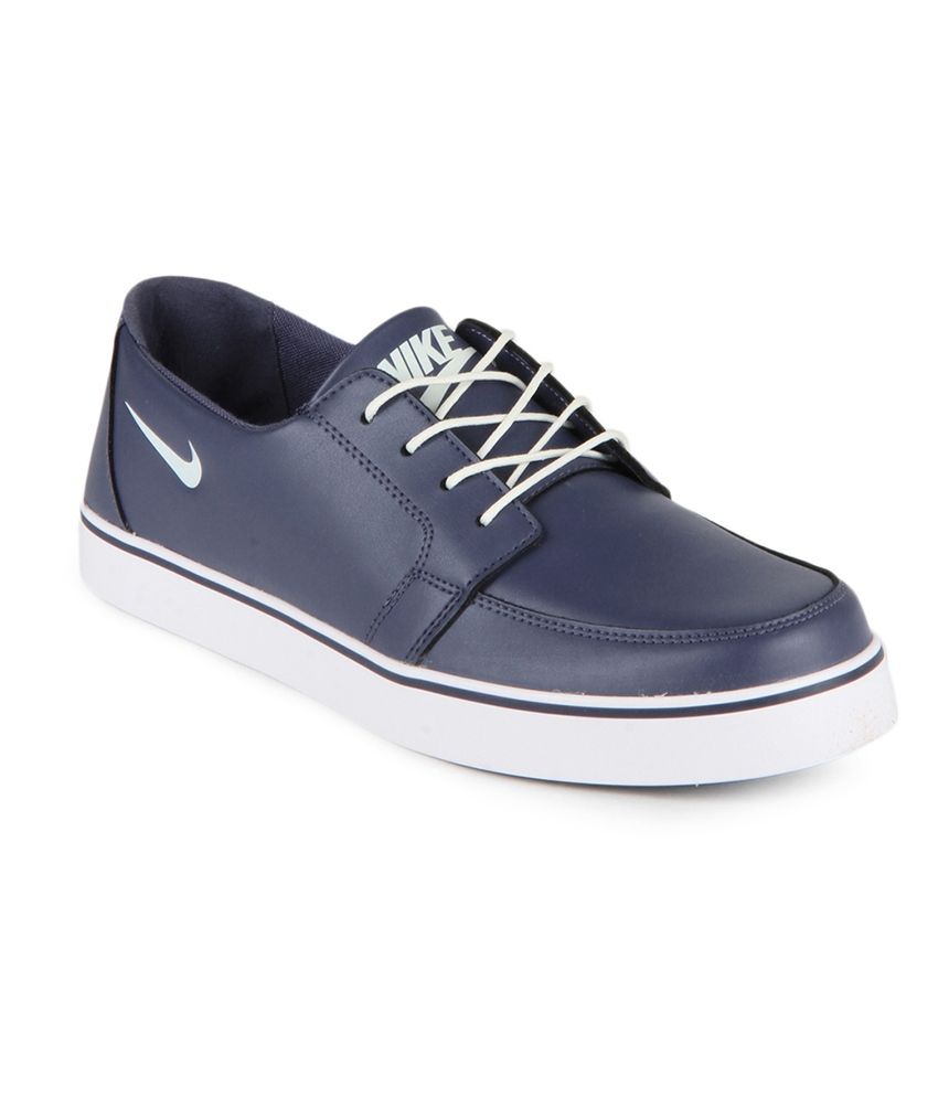 nike blue leather trainers