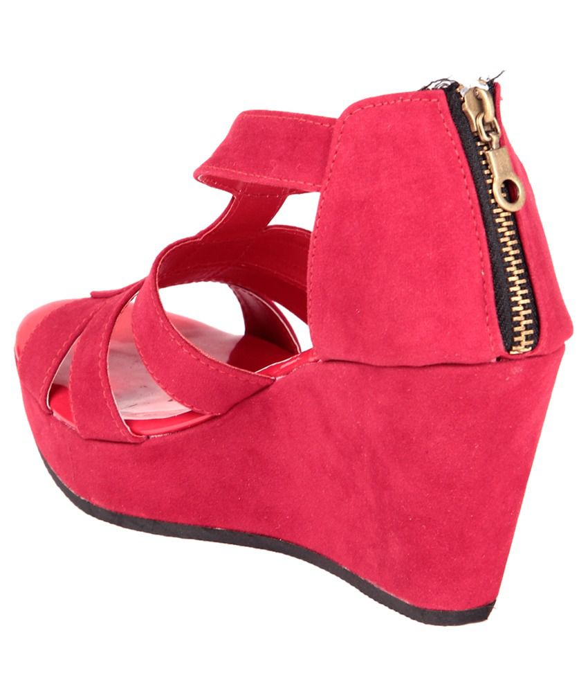 SOFT&SLEEK Red Wedges Sandals Price in India- Buy SOFT&SLEEK Red Wedges ...