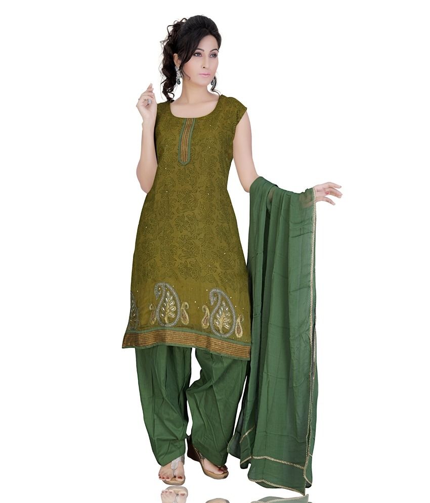 Mint Green Color Embroidered Cotton Stitched Salwar Suit Buy Mint