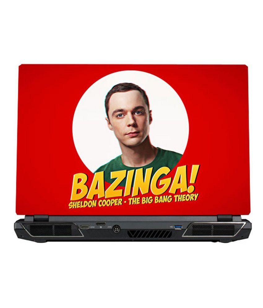 Skinshack Sheldon Big Bang Theory Bazinga Red Laptop Skin ...