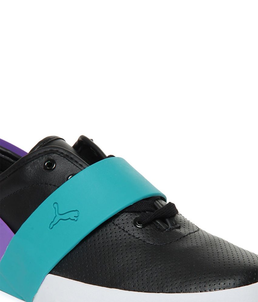 black puma leather shoes