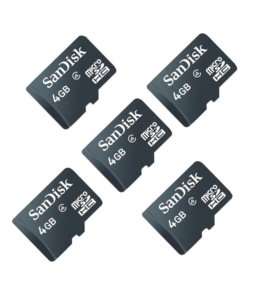 Sandisk 4gb Micro Sd Card - Pack Of 5 - Memory Cards Online at Low Prices | Snapdeal India