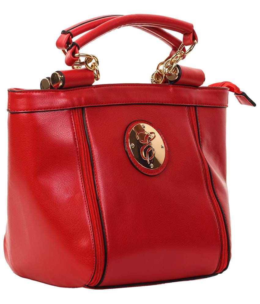 small red satchel bag