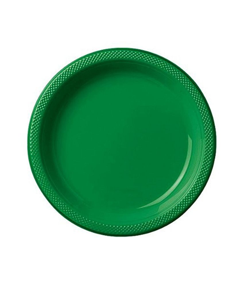 10 14 Amscan Green Plastic Party-Plates 