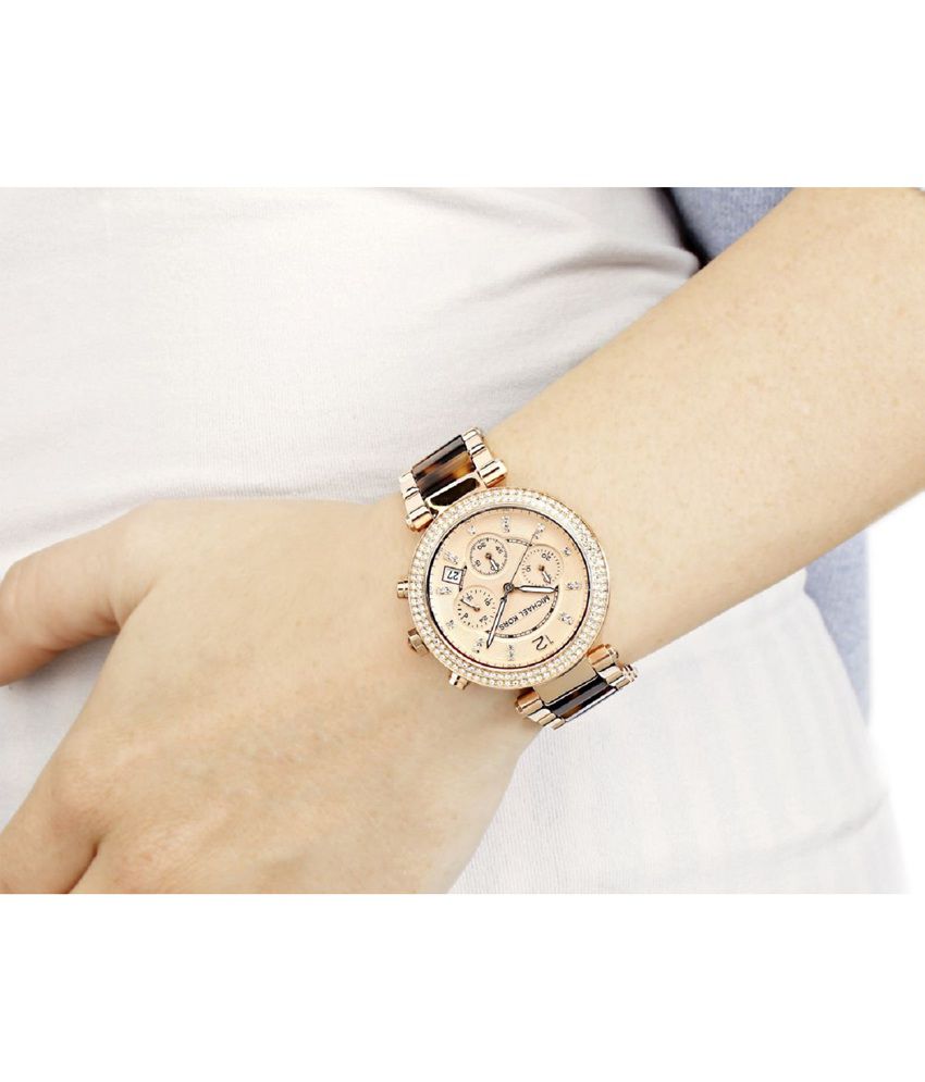 Michael Kors Women'S Chronograph Parker Tortoise Acetate And Rose Gold-Tone Stainless Steel Bracelet Watch 39Mm Mk5538 Price in India: Buy Michael Kors Women'S Chronograph Tortoise And Rose Gold-Tone Stainless Steel