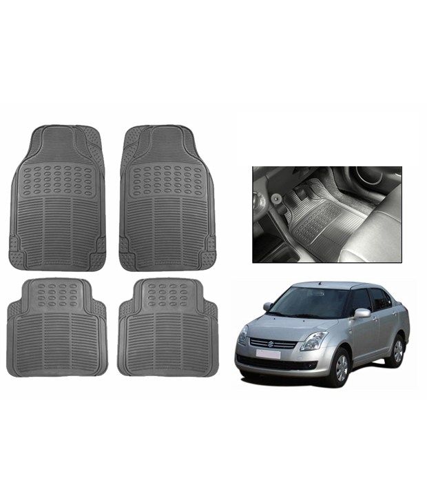 Speedwav Grey Rubber Car Floor / Foot Mats Maruti Swift Dzire Old