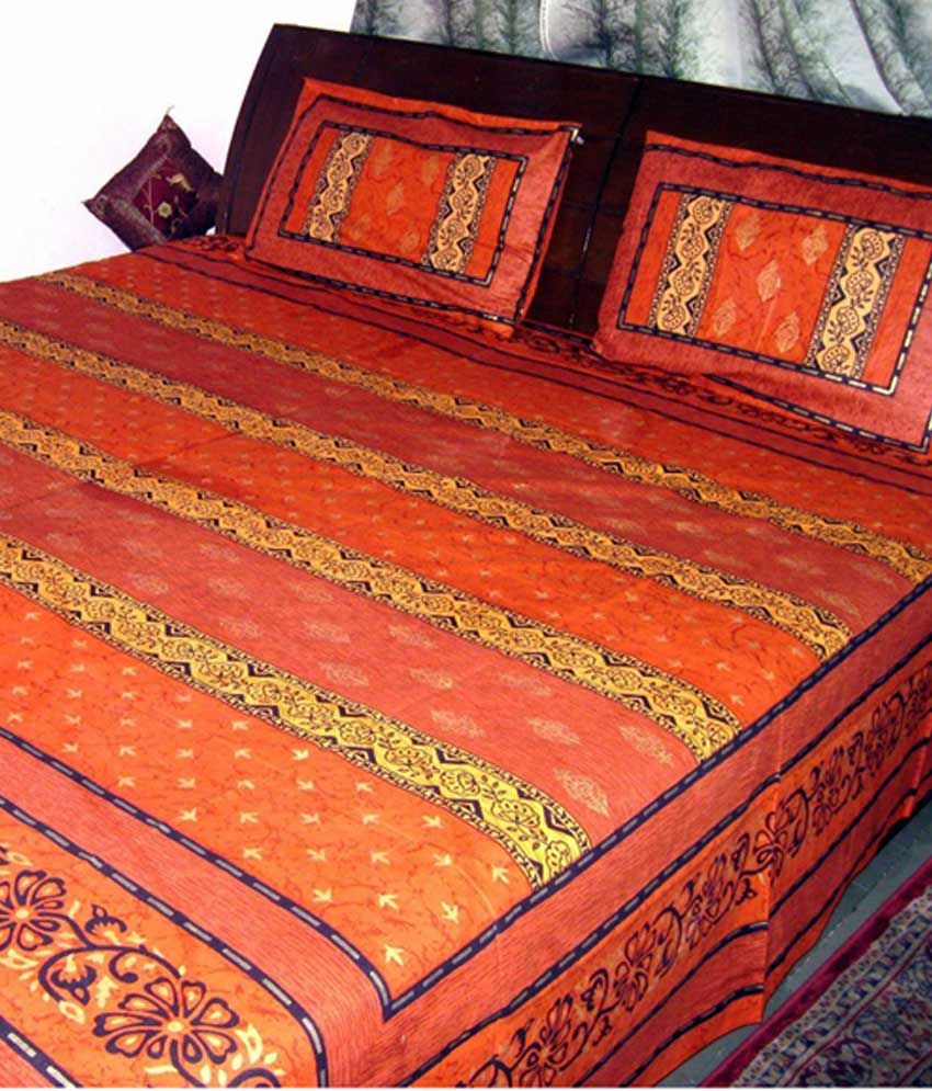 Rajasthan Decor Gold Crowshia Bedsheets Buy Rajasthan Decor Gold