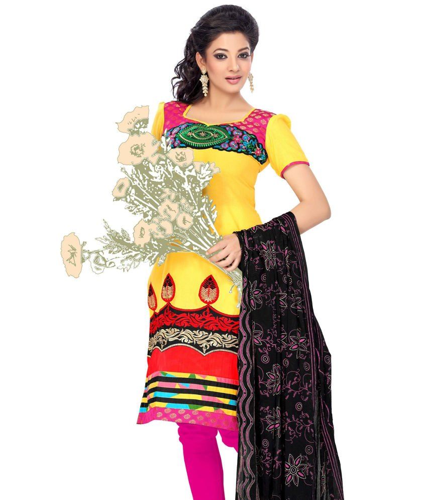 Cenizas Multi Color Cotton Semi Stitched Dress Material Buy Cenizas