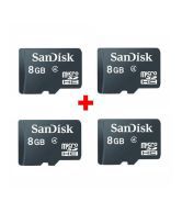 SanDisk Pack of 4 - SanDisk 8 GB Micro SDHC Memory Card Class 4