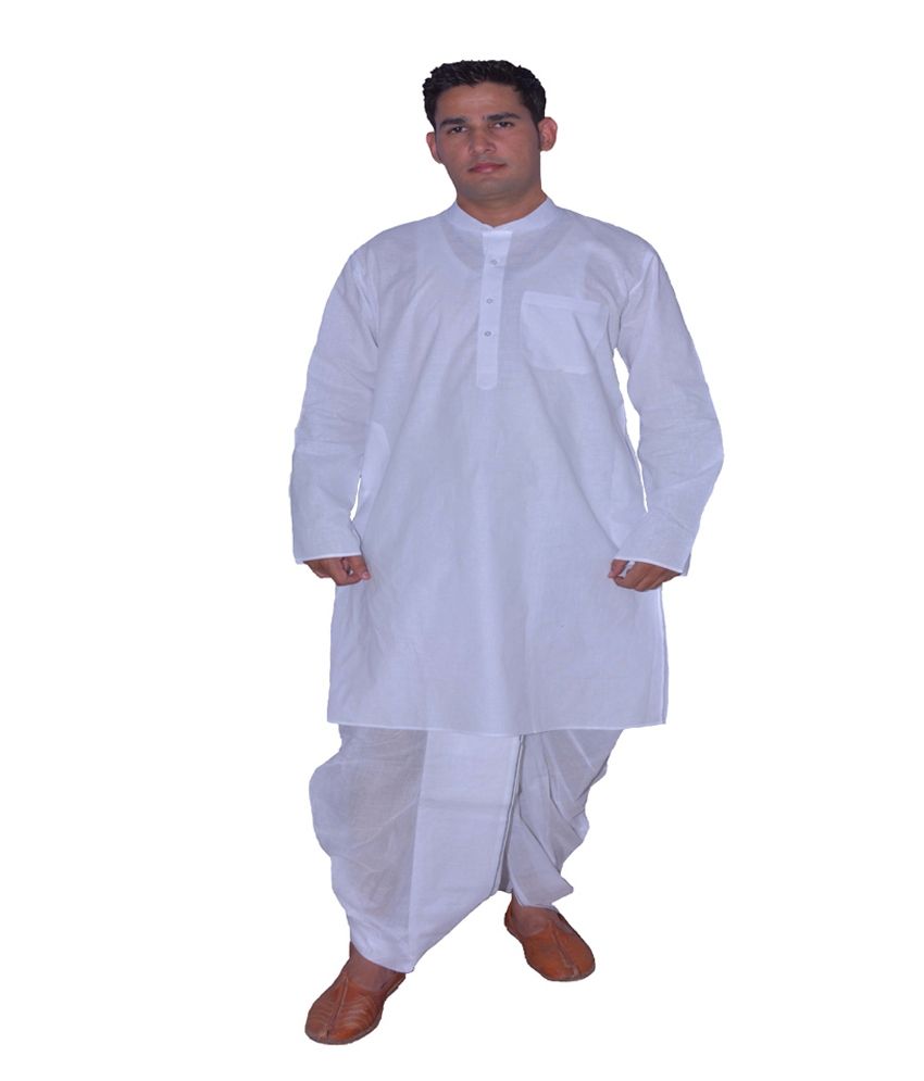Angarakha White Cotton Full Sleeve Kurta Pyjama Set Buy Angarakha