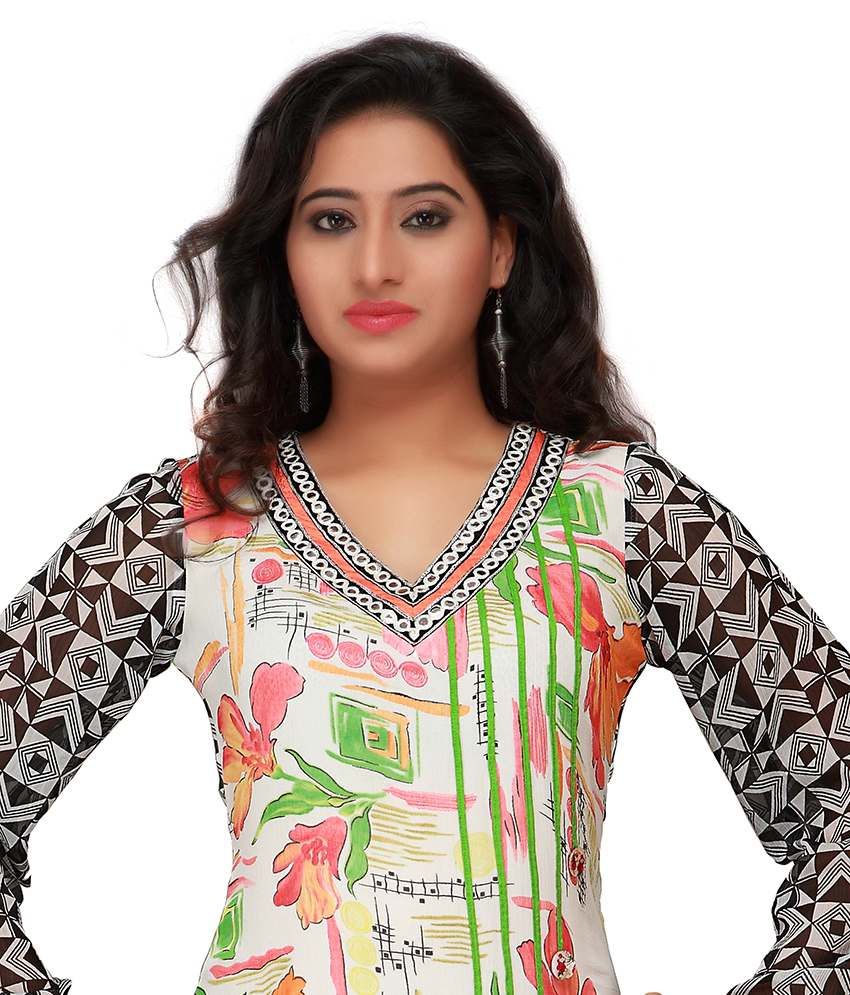 white printed kurti