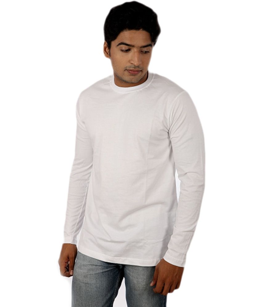 Joke Tees White Cotton Full Sleeve Round Neck T-shirt - Buy Joke Tees ...