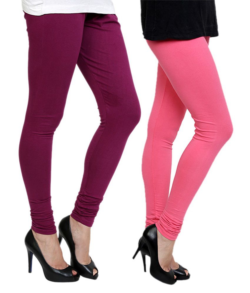 Pannkh Pack Of 2 Cotton Stretch Churidar Leggings Price in India - Buy Pannkh Pack Of 2 Cotton 