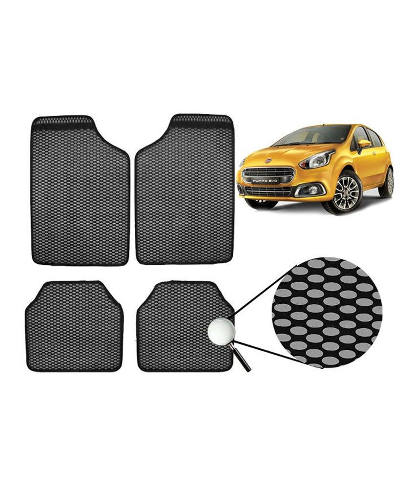 Vheelocityin Sdl246952171 Oval Grey Car Foot Mat For Fiat Punto Evo