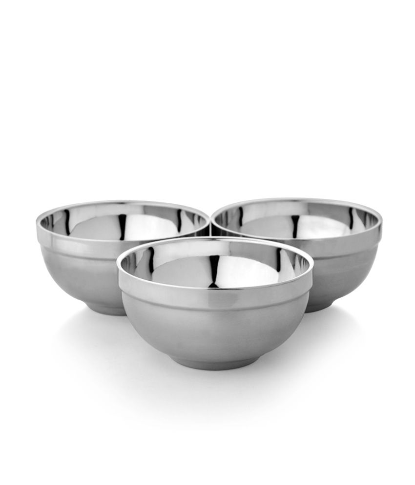     			Mosaic Silver Lid Bowls (3 Pcs)