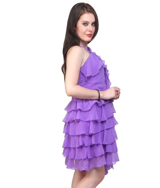 purple georgette gown