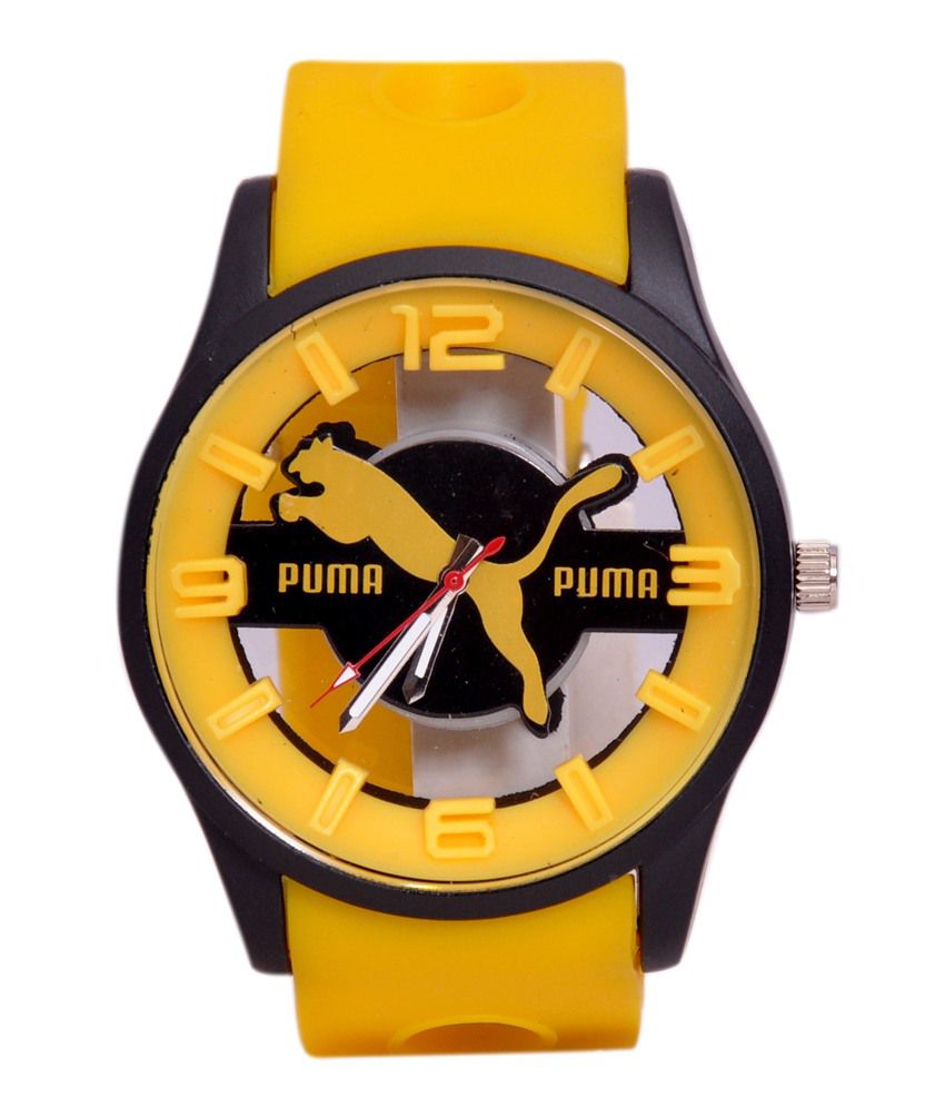 Puma Yellow Analog Watch - Buy Puma 