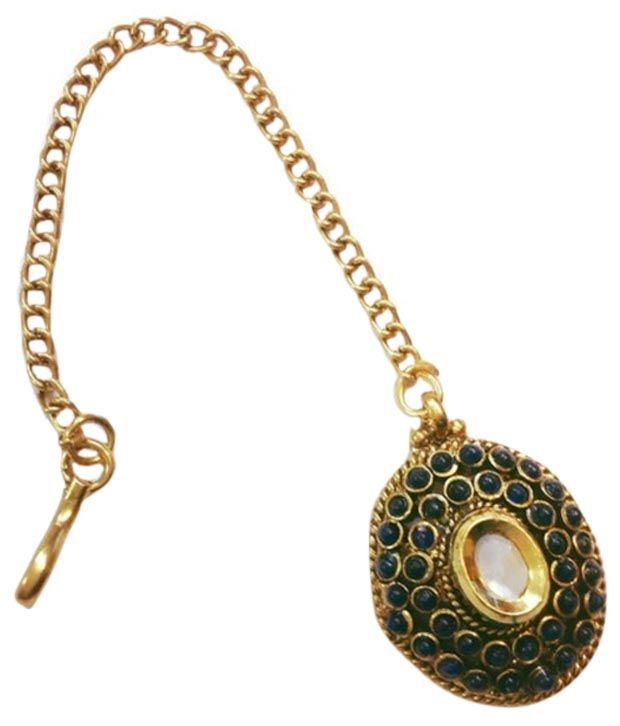 Divinique Jewellery Ideal Green Kundan Maang Tika Buy Divinique Jewellery Ideal Green Kundan Maang Tika Online In India On Snapdeal