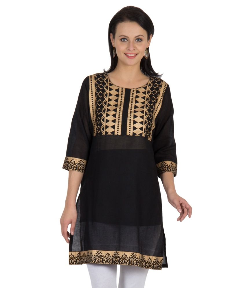 black golden kurti