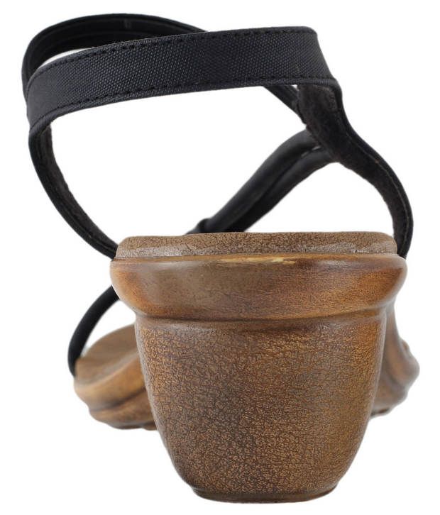 Mochi Black Wedges Sandals Price in India- Buy Mochi Black Wedges Sandals Online at Snapdeal