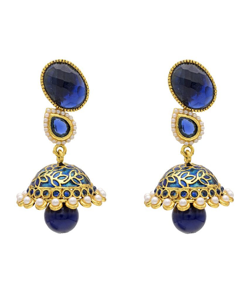 Hyderabad Jewels Antique Meenakari Work Jhumka - Buy Hyderabad Jewels ...