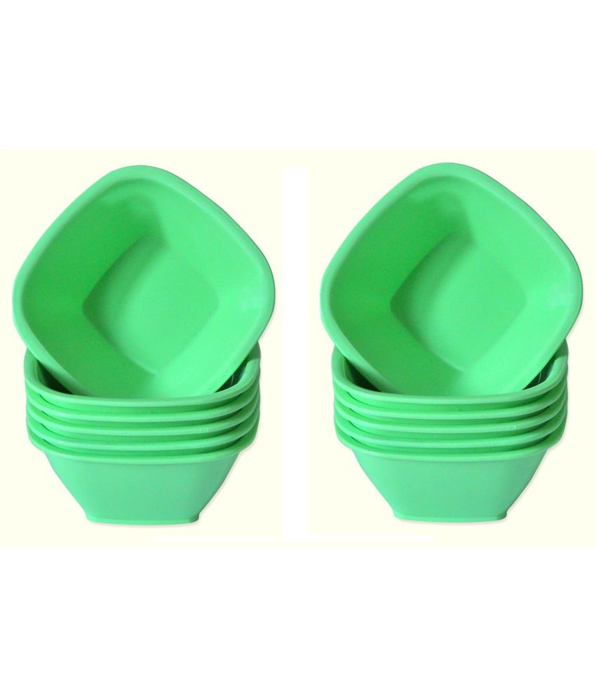 Asp Polyplast Microwave Safe Square Bowl 12 Pcs. Set (green): Buy