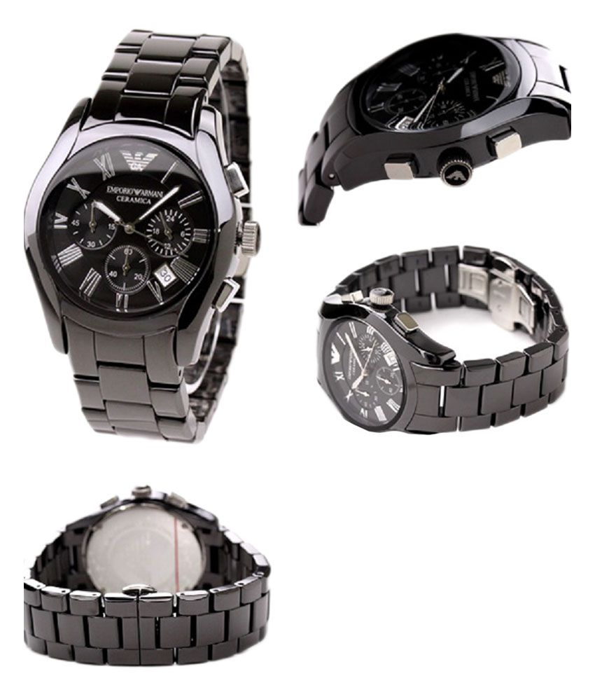 armani ceramic black watch