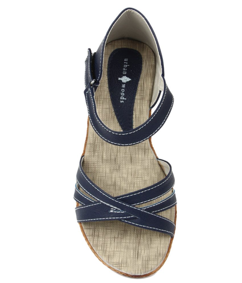 Urban Woods Blue Wedges Sandals Price in India- Buy Urban Woods Blue Wedges Sandals Online at 