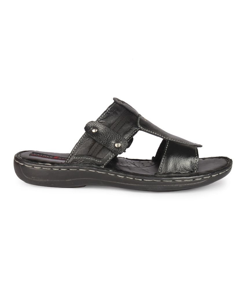 Leather King Havana Black Mens Slipper Price in India- Buy Leather King ...