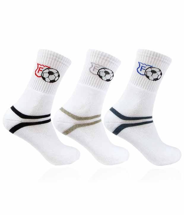 Bonjour White Casual Football Socks Men 3 Pair Pack Buy Online at Low