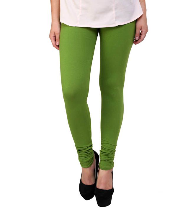 Anekaant Green Cotton Lycra Leggings Price in India - Buy Anekaant ...