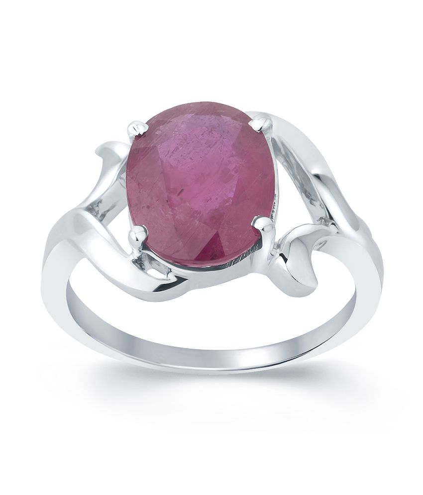 Gemstone RUBY Silver Ring 92.5: Buy Gemstone RUBY Silver Ring 92.5 ...