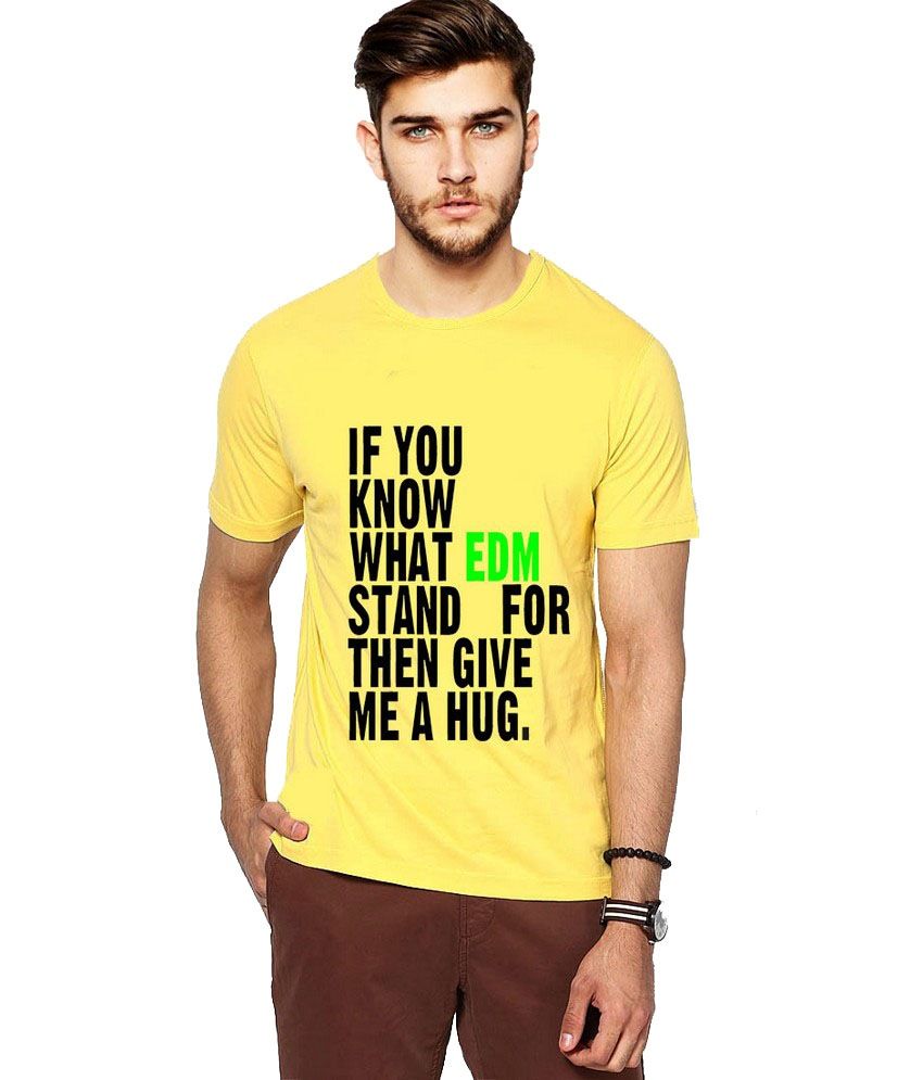 yellow printed t shirt