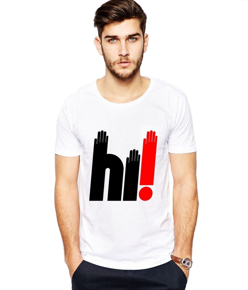 Ilyk Hi Men White Printed T-shirt - Buy Ilyk Hi Men White Printed T ...