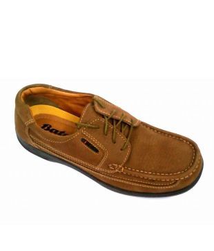 bata brown leather casual shoes