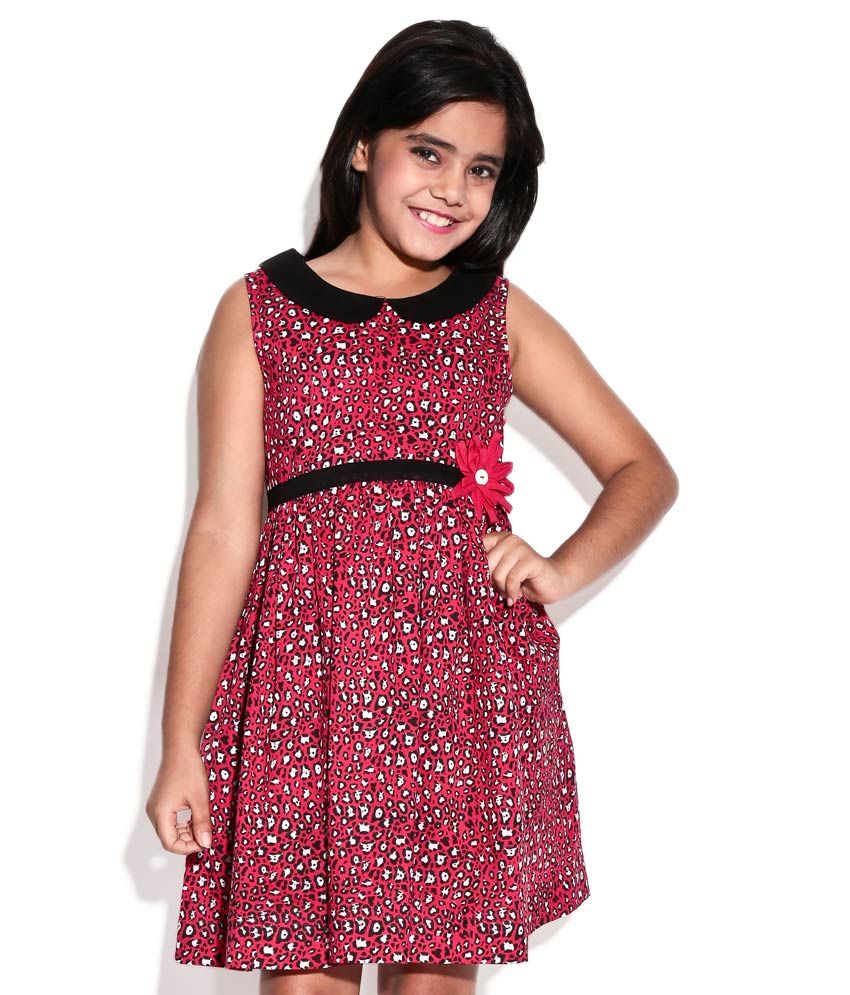 shoppertree-red-leopard-print-cotton-dress-for-kids-buy-shoppertree