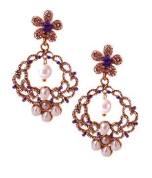 Rich Lady Blue Cream Earrings Rich Lady Blue Cream Earrings Online In India On Snapdeal