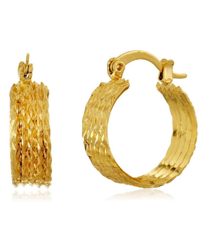 18 KT Gold Plated Hoop Earrings Gold for Women by GB Jewellery - Buy 18 ...