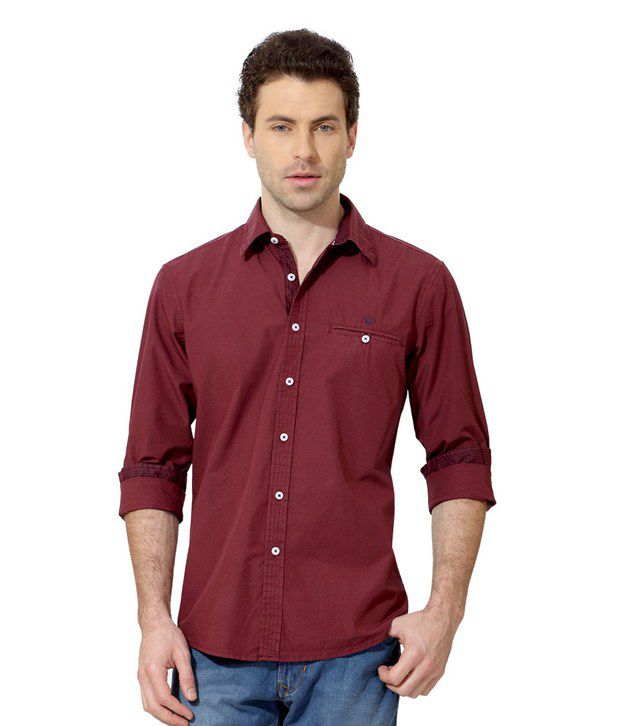 Allen Solly Maroon Casuals Shirt - Buy Allen Solly Maroon Casuals Shirt ...