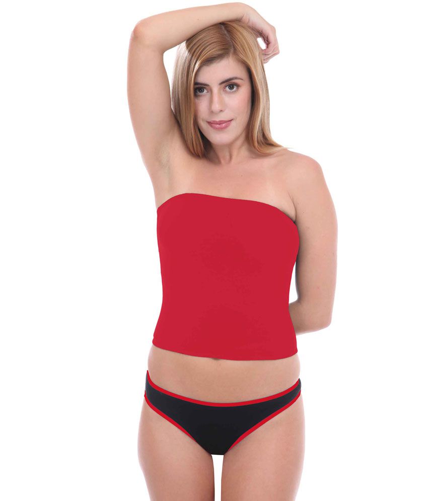     			Selfcare Red Tube Top Camisole & Thong Panty Sets