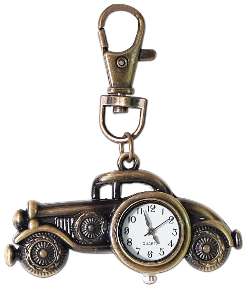 Lovemysuperhero Metal Antique Metal Vintage Car Keychain With Watch