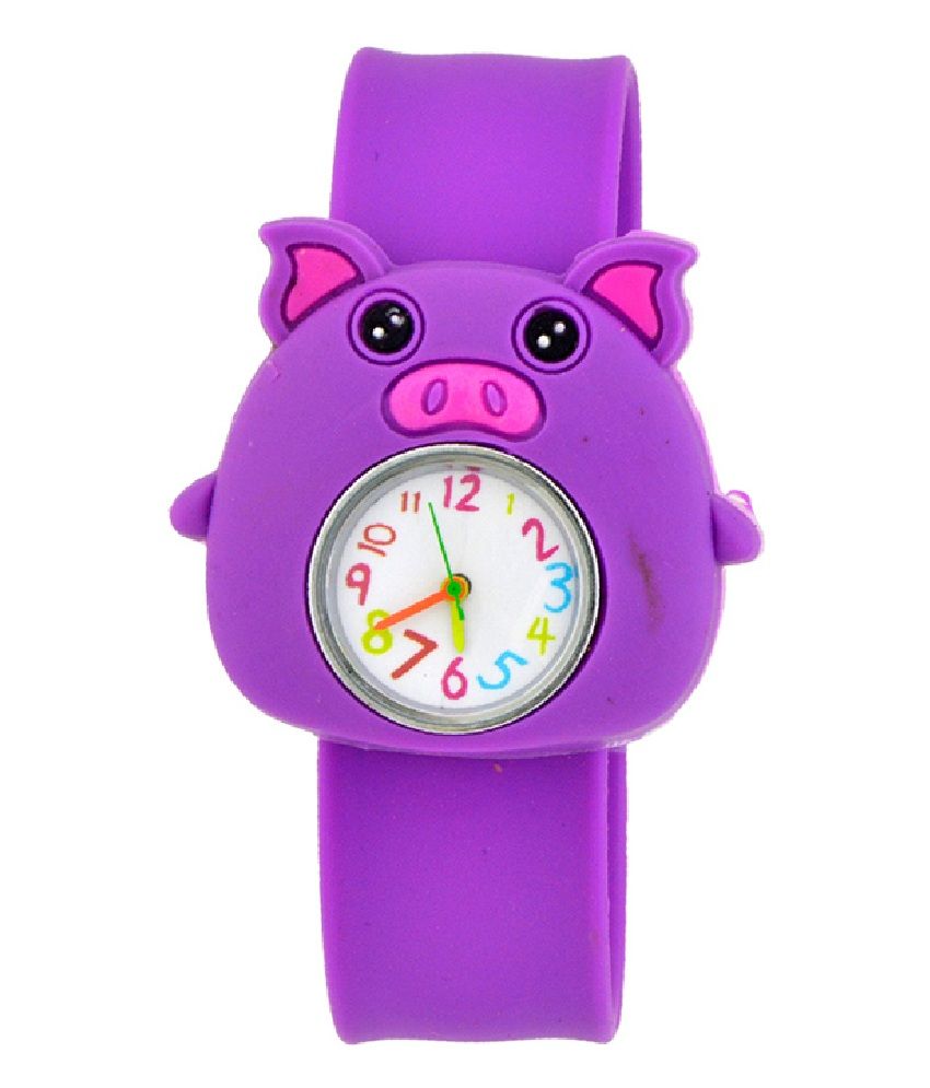 purple wrist watch