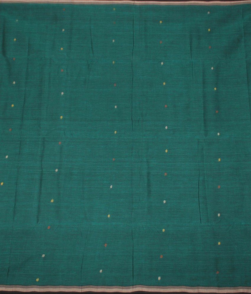 Unnati Silks Dark Green Shantipur Bengal Handloom Cotton Tant Saree ...