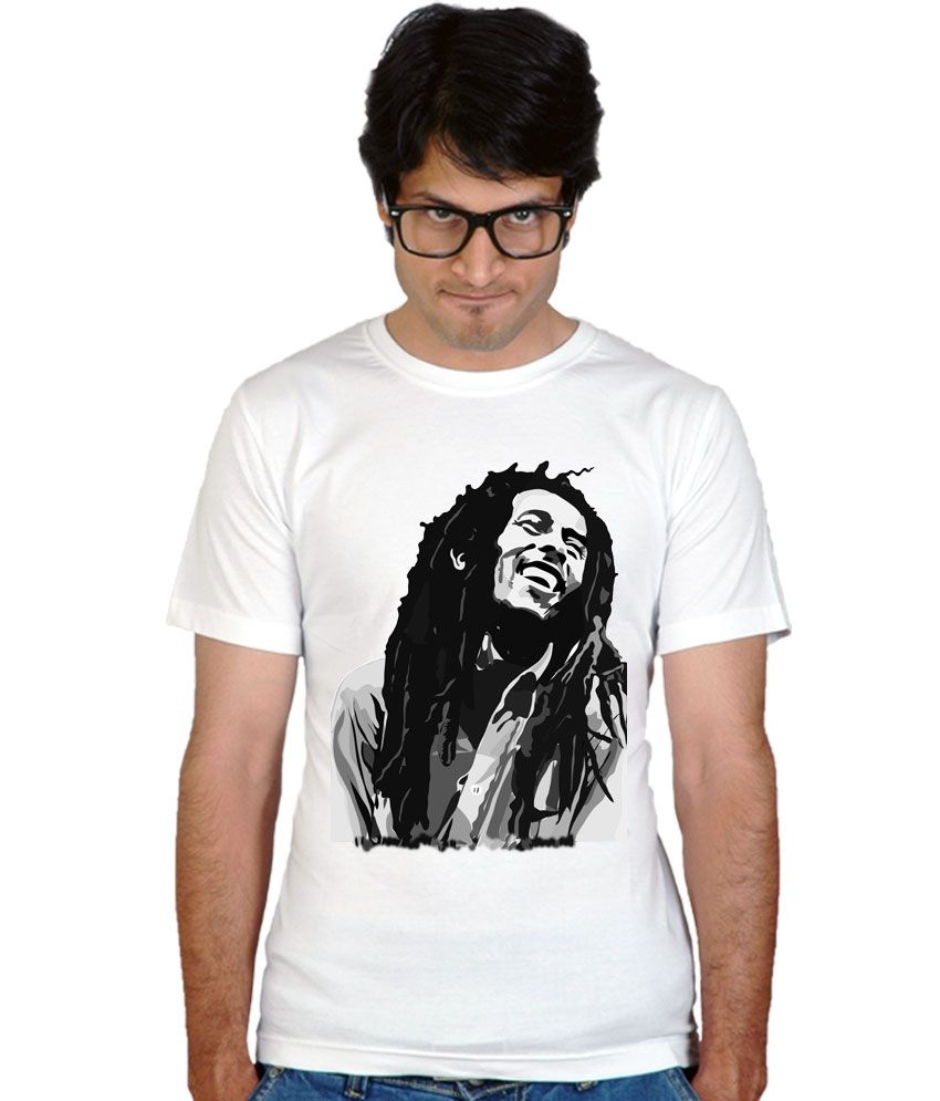 Shopping Monster Bob Marley White T-shirt - Buy Shopping Monster Bob ...