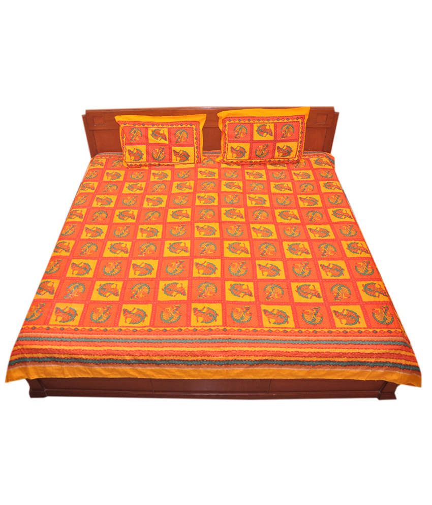 Fab Rajasthan Beautiful Pure Cotton Traditional Katha Work Double ...